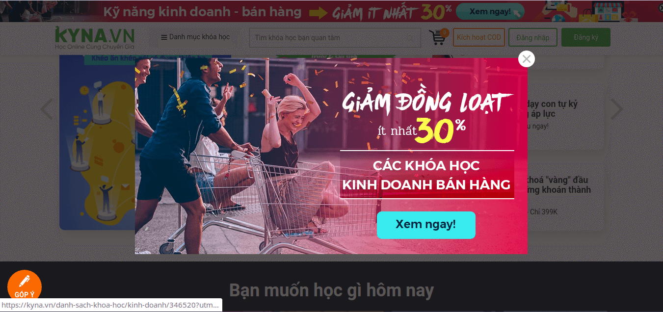 Quảng bá banner trên khóa học hoặc trên bất kỳ website nào có nội dung liên quan 