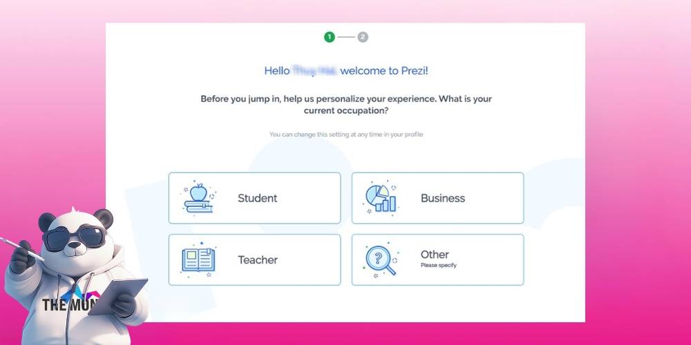 Cung cấp các thông tin công việc trên Prezi