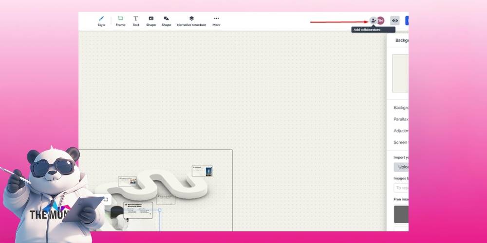 Click vào mục Add Collaborators để chia sẻ file trên Prezi