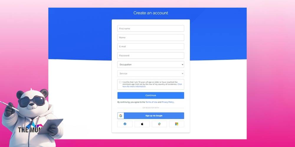 Điền đầy đủ thông tin để đăng ký tài khoản Prezi