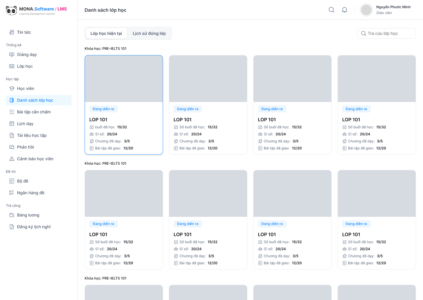 Tính năng quản lý lớp học