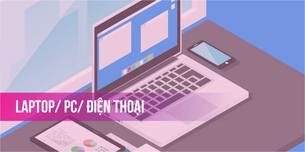 Thiết bị dạy học online từ máy tính và điện thoại