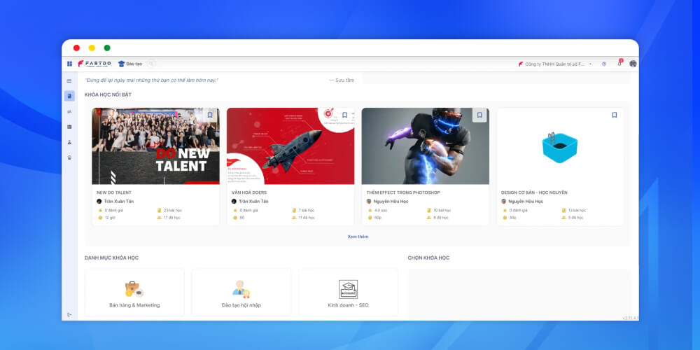 Website đào tạo nội bộ Fastdo