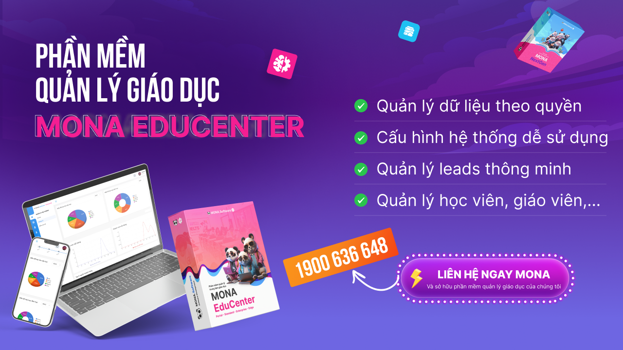 Phần mềm quản lý trung tâm giáo dục MONA Educenter