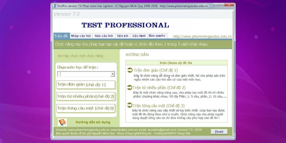 Nền tảng xào đề trắc nghiệm trên máy tính hiệu quả - TestPro