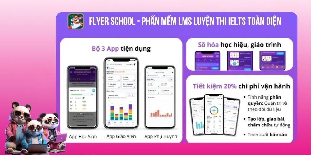 FLYER School - Nền tảng LMS luyện thi ielts online dễ dùng FLYER School - Phần mềm LMS luyện thi ielts online hiệu quả toàn diện