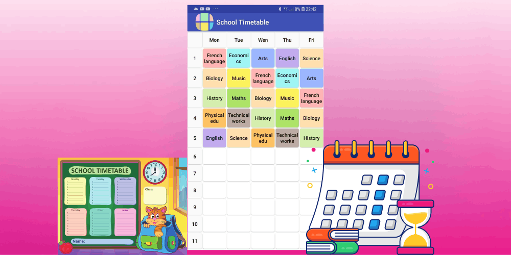 Công cụ hỗ trợ sắp xếp lịch học hiệu quả School Timetable Light