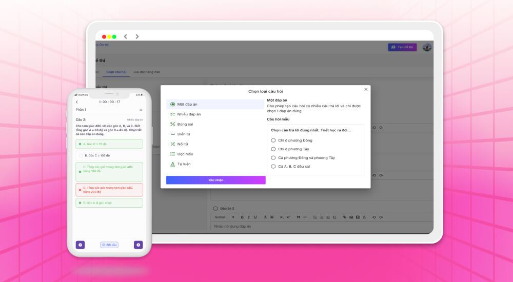 Phần mềm chấm trắc nghiệm miễn phí EduQuiz