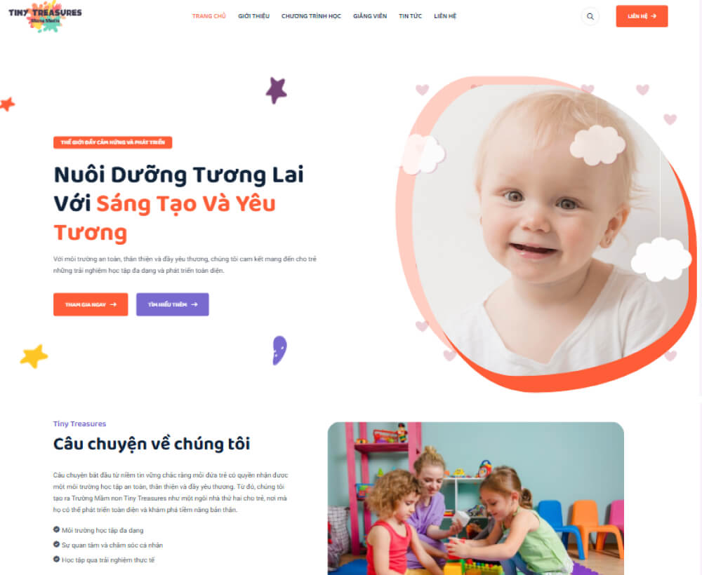 Mẫu page giáo dục mầm non