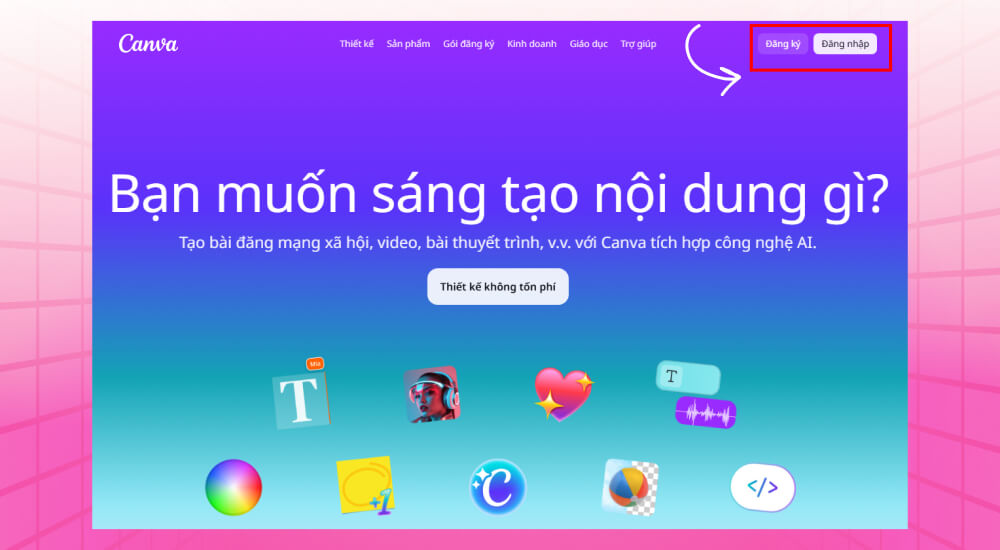 Bước tạo tài khoản thiết kế Bước tạo tài khoản thiết kế bài giảng trên Canva