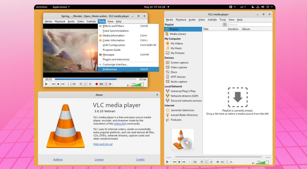 VLC Media Player tool quay màn hình
