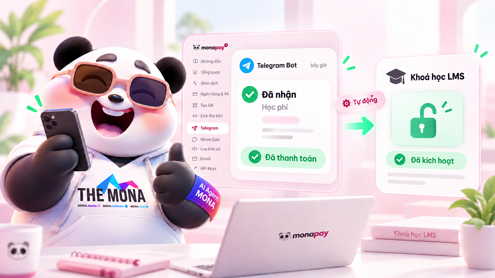 Cách thu học phí online cho LMS tự động gạch nợ cấp quyền
