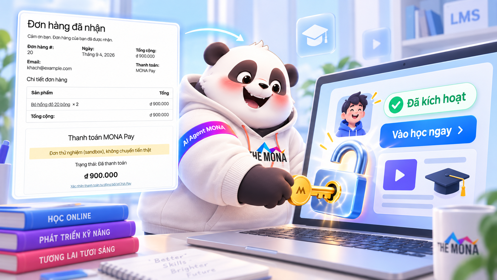 Cách thu học phí online cho LMS tự động gạch nợ cấp quyền